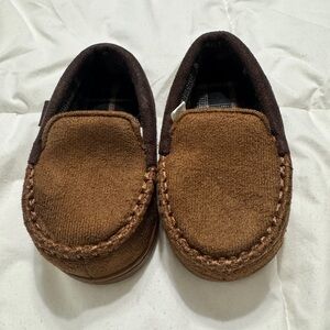 Cozy Brown Kids Moccasin Slippers